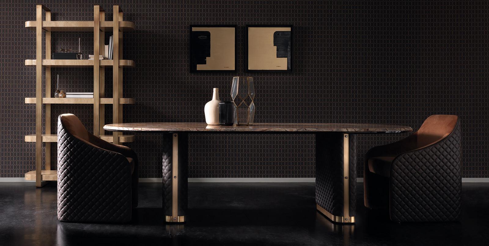 Square leather table | Alfred by Daytona