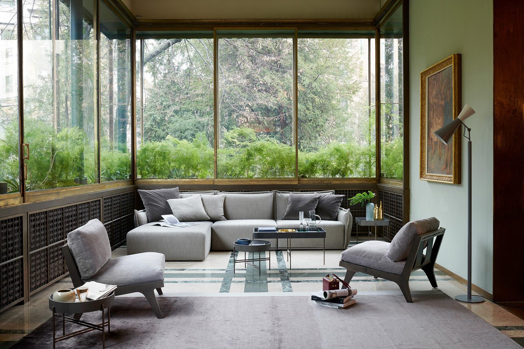 Sectional sofa with removable cover | Purple by Potocco