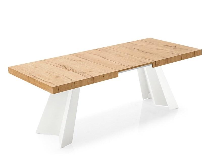 Extending melamine table with metal frame | Wings by Connubia