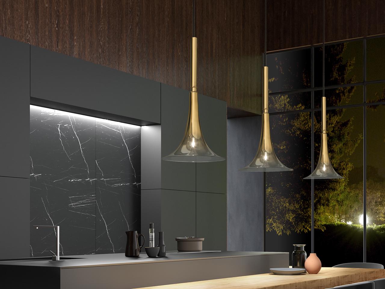 LED blown glass pendant lamp | Baffo 7026 by Italamp