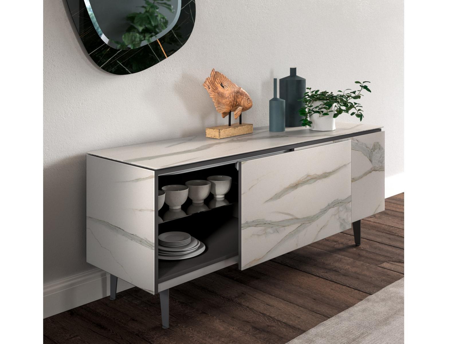 Marglas sideboard with sliding doors | Plana by Ozzio Italia