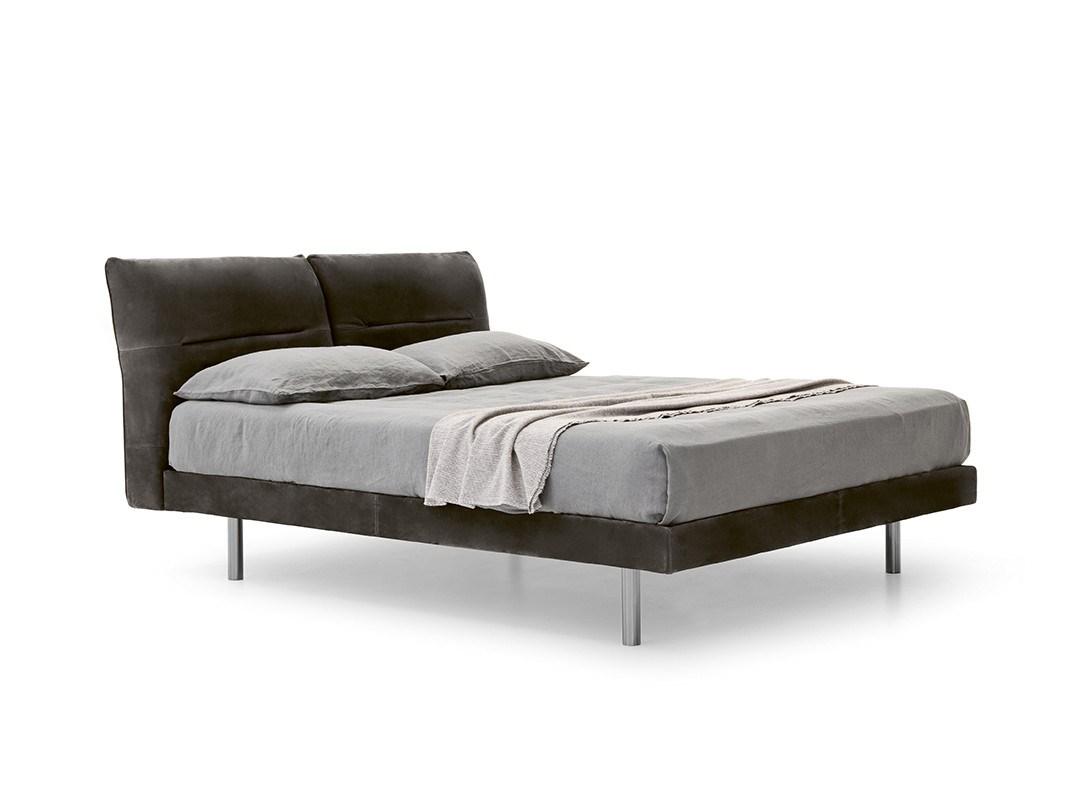 Upholstered leather double bed | Vintage by Pianca