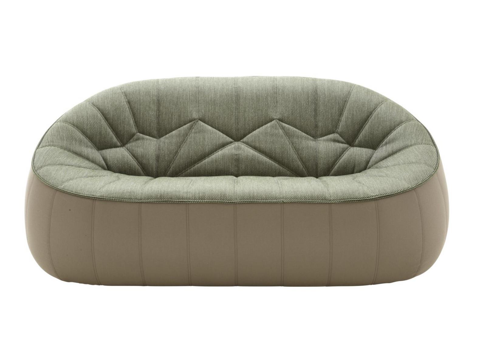 2 seater fabric garden sofa | Ottoman by Ligne Roset