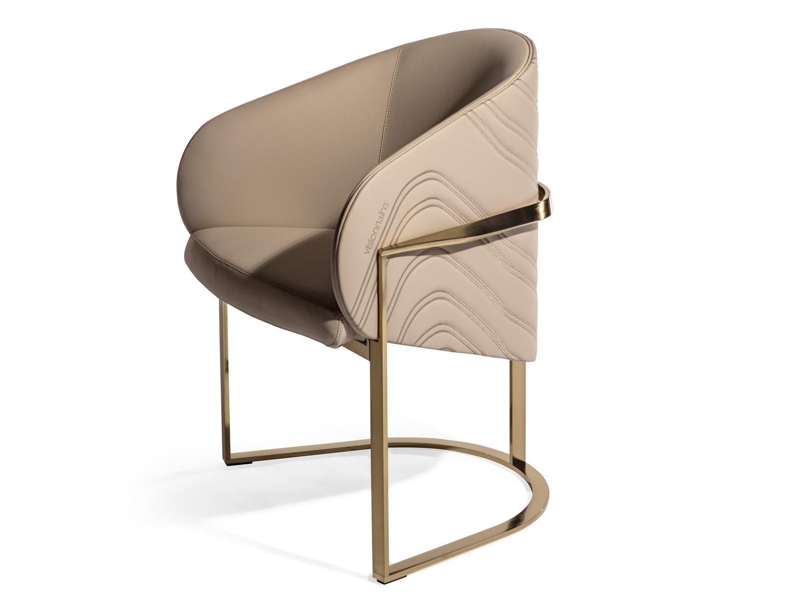 Upholstered leather easy chair with armrests | Cloud by Visionnair