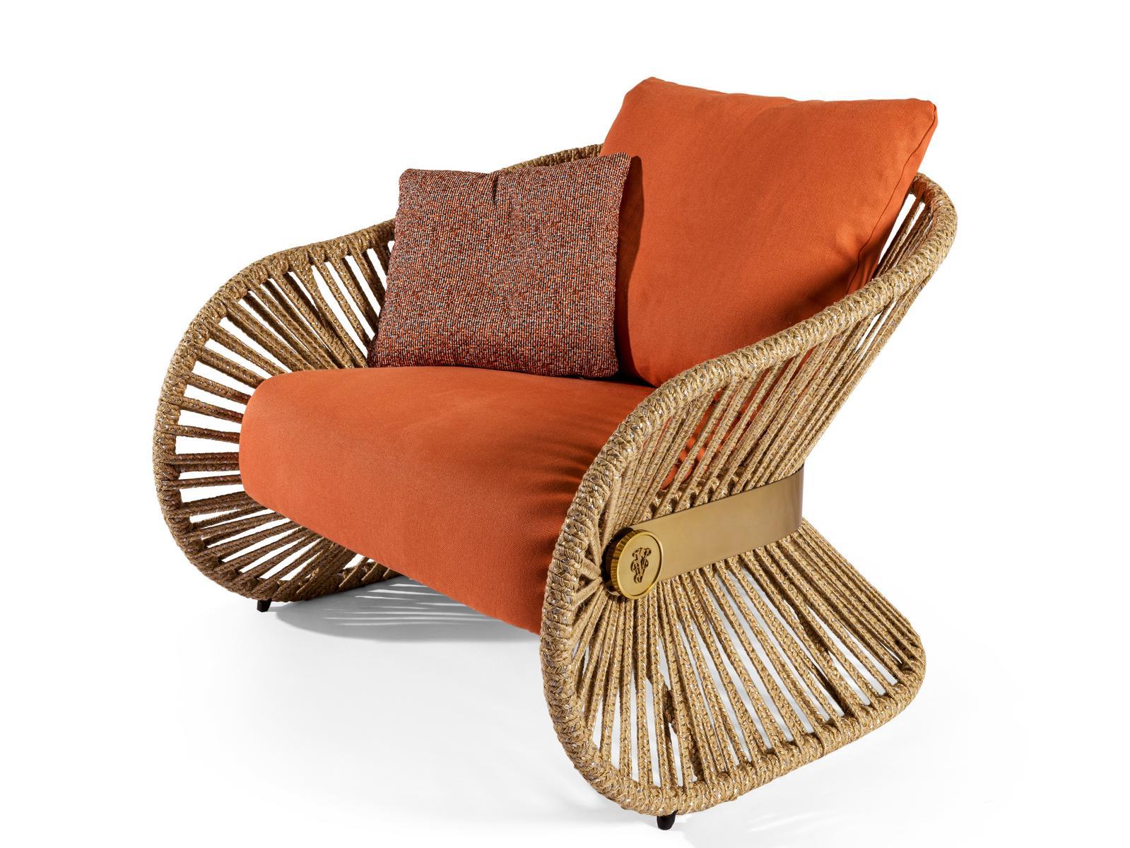 Hemp garden armchair with armrests | Stankar by Visionnair