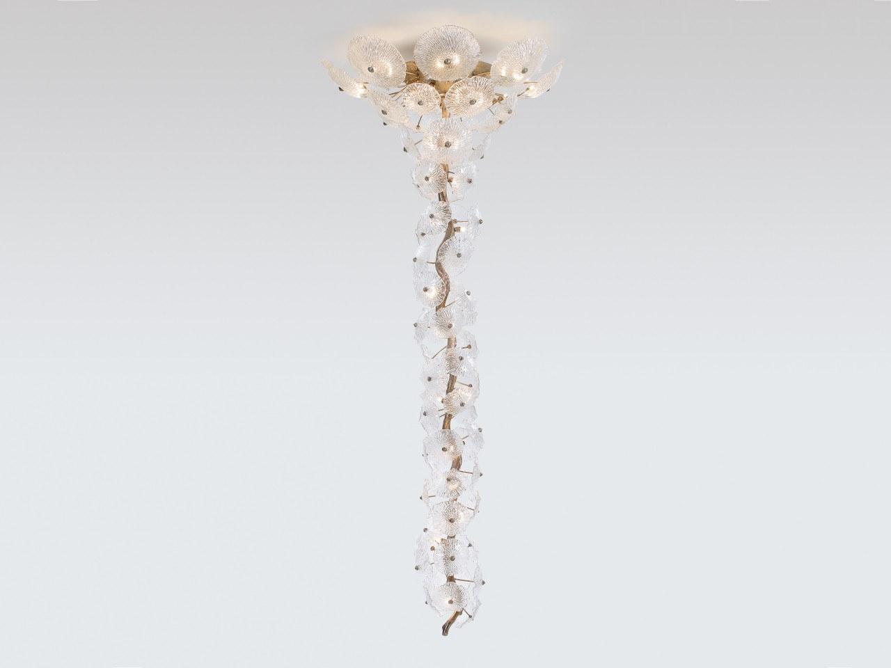 LED handmade bronze ceiling lamp | Nenufar Ct3229/48 by Serip