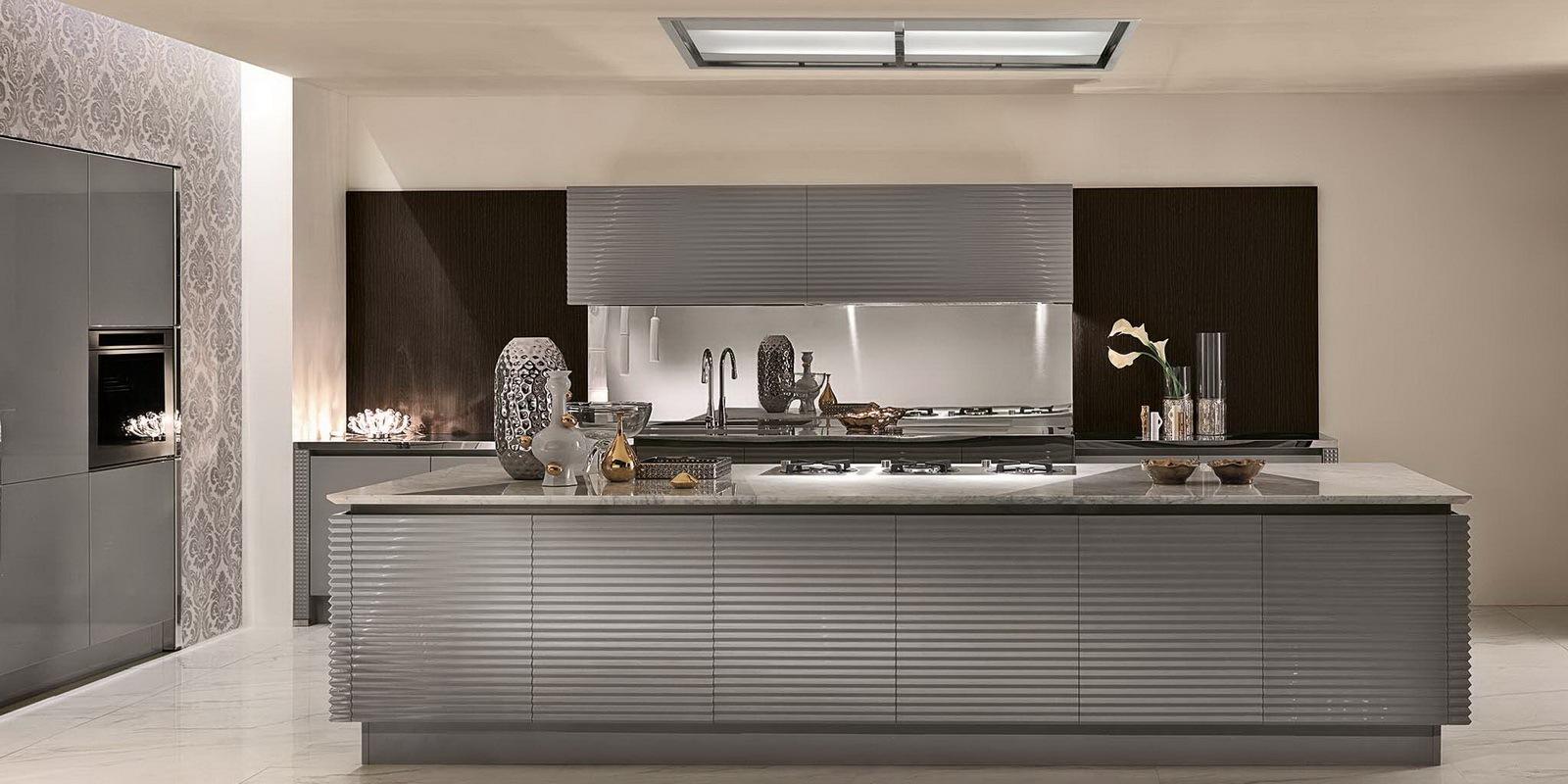 Lacquered kitchen with integrated handles Aster Cucine Luxury Glam