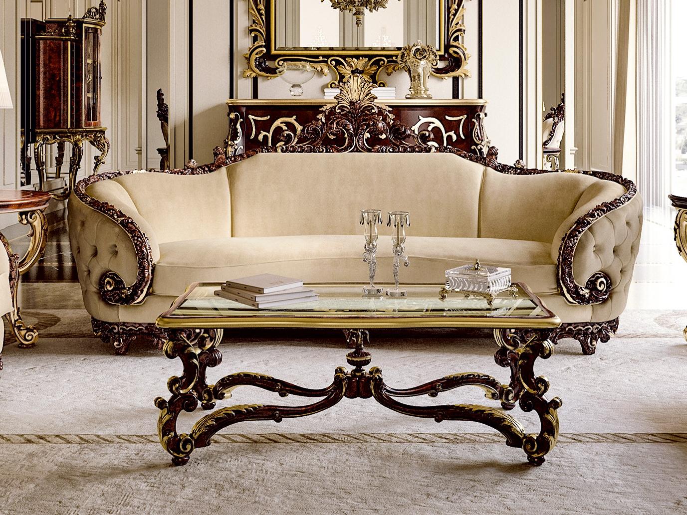 Tufted 3 seater fabric sofa | Opera by Andrea Fanfani