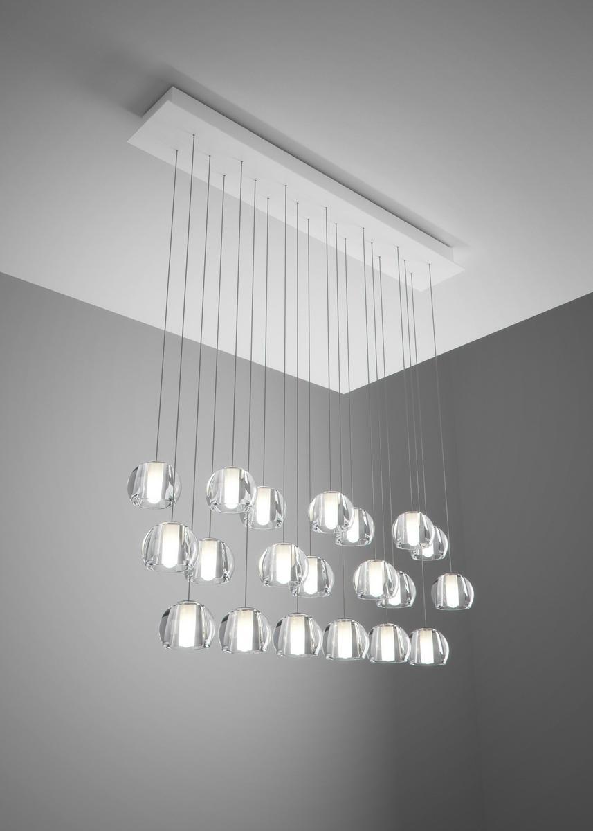 Direct light crystal pendant lamp | Multispot Beluga by Fabbian