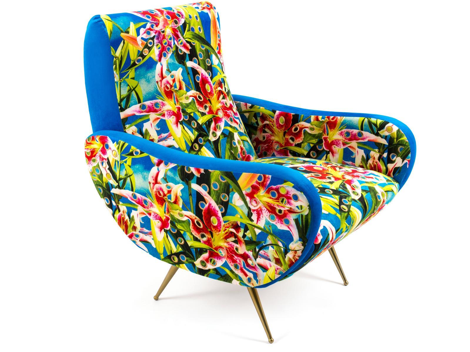 Fabric armchair with armrests | Flowers With Holes by Seletti
