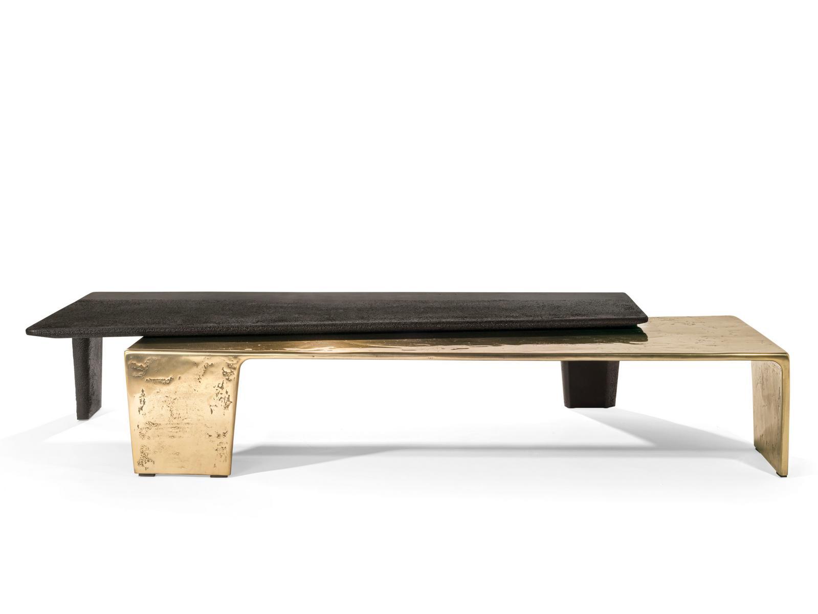 Low rectangular cement coffee table for living room | Lego by Visionnair