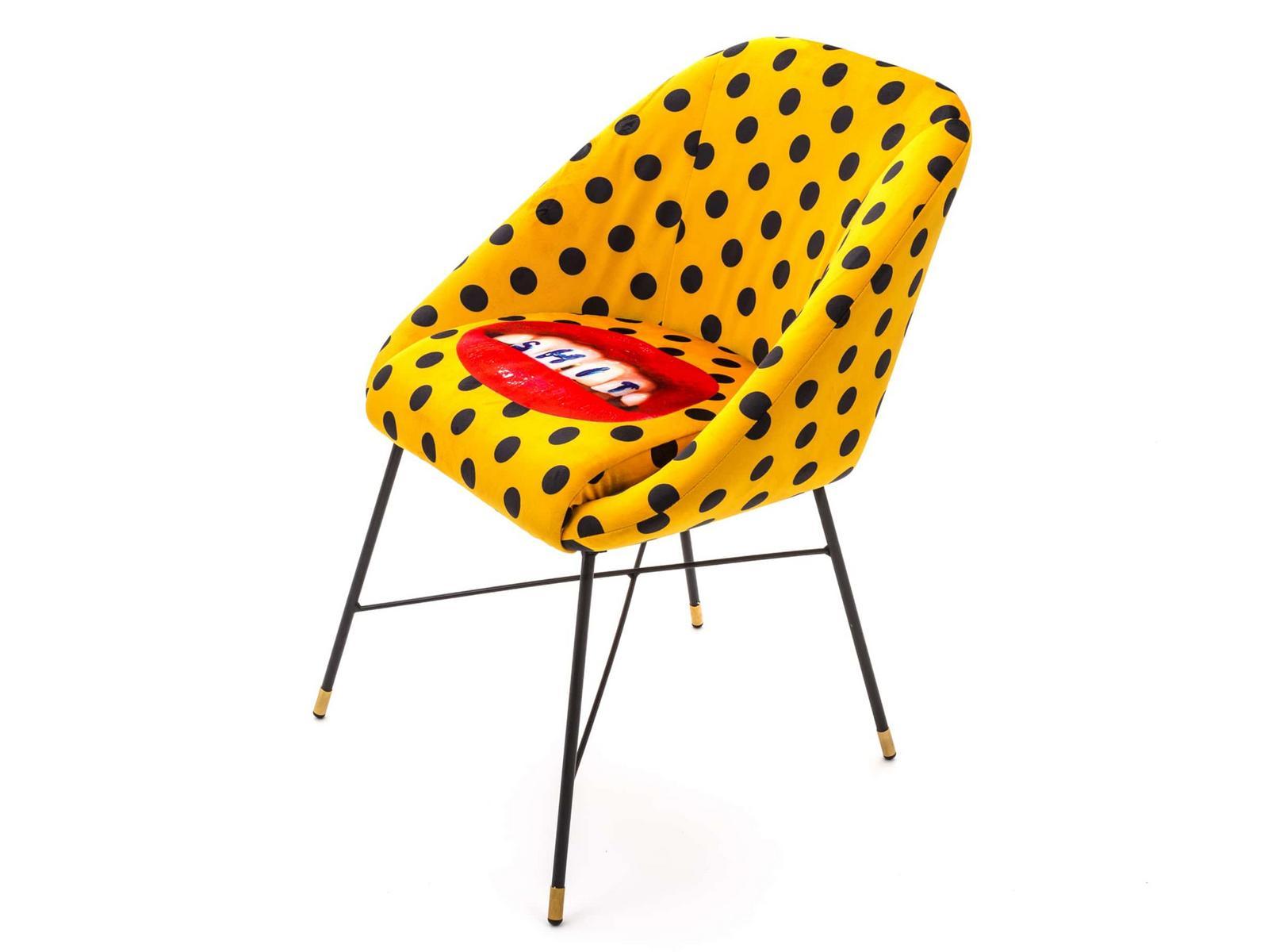 Upholstered fabric chair with armrests | Shit by Seletti