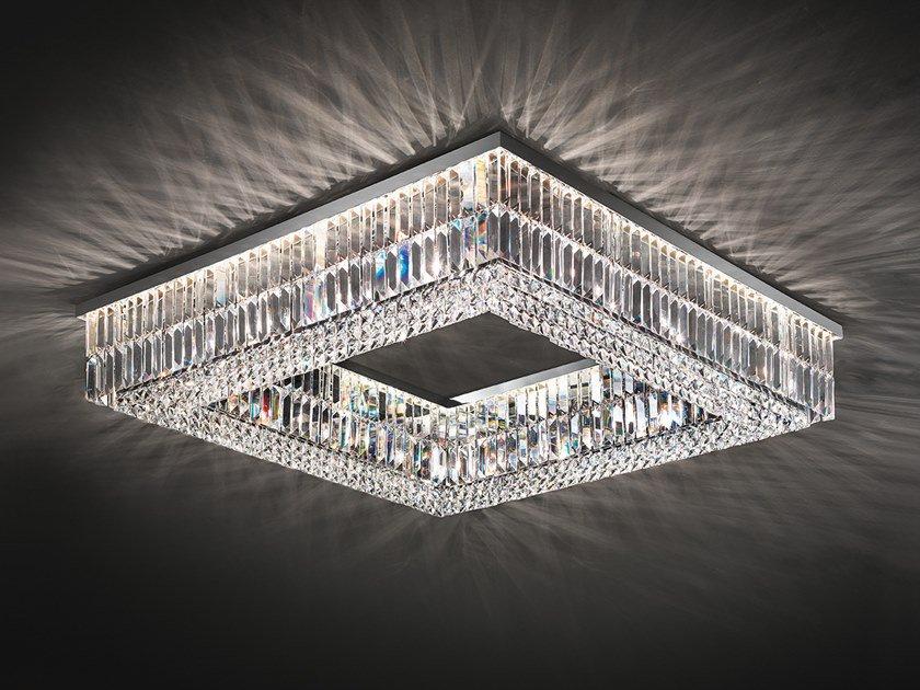 Incandescent metal ceiling lamp with crystals | Impero & Deco Ve 760 Pl Sq by Masiero