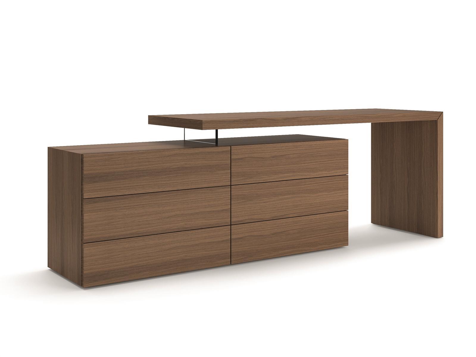 Rectangular wooden writing desk | Domino by Pianca