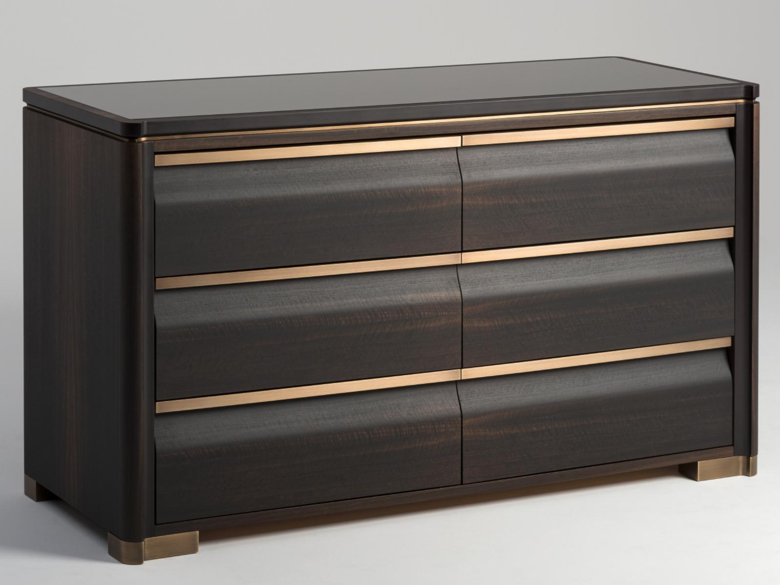 Eucalyptus chest of drawers with integrated handles | Ercole by Mantellassi 1926