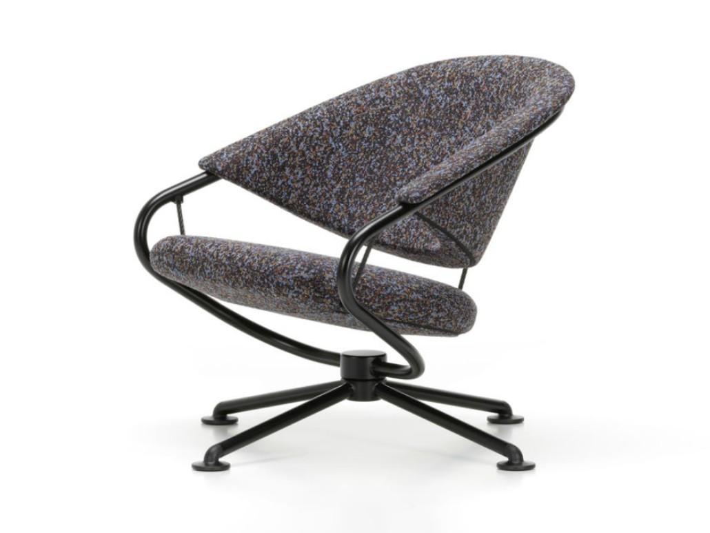 Swivel fabric easy chair with 4-spoke base with armrests | Citizen Lowback by Vitra