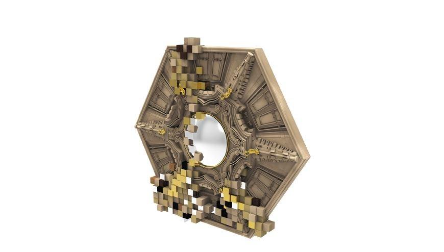 Wall-mounted framed poplar mirror | Piccadilly by Boca Do Lobo