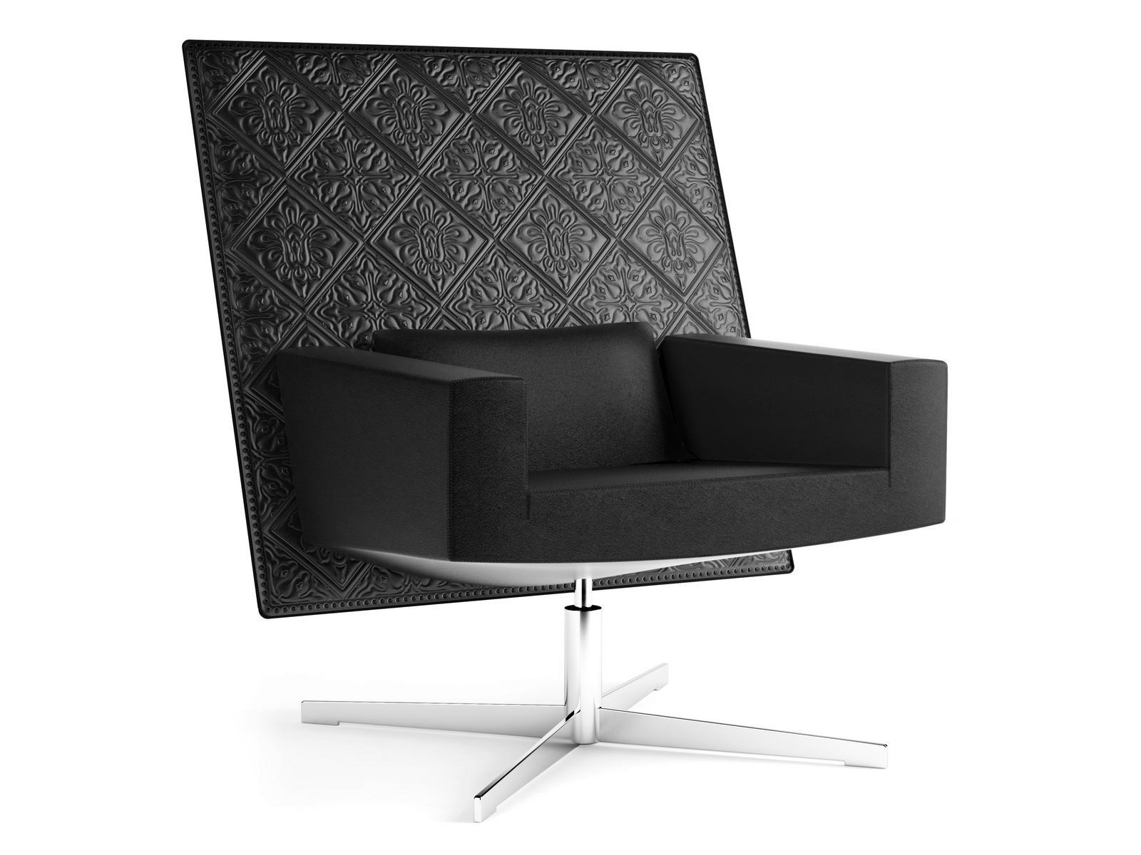 Leather armchair with 4-spoke base with armrests | Jackson by Moooi