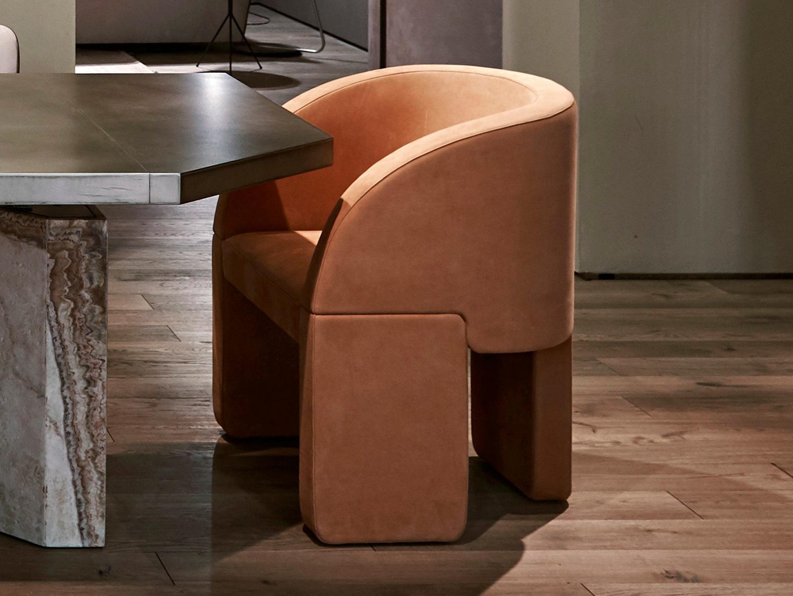 Nabuk easy chair with armrests | Lazybones by Baxter