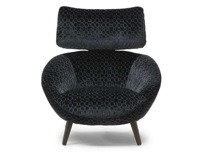 Fabric armchair with headrest | Luna by Natuzzi Italia