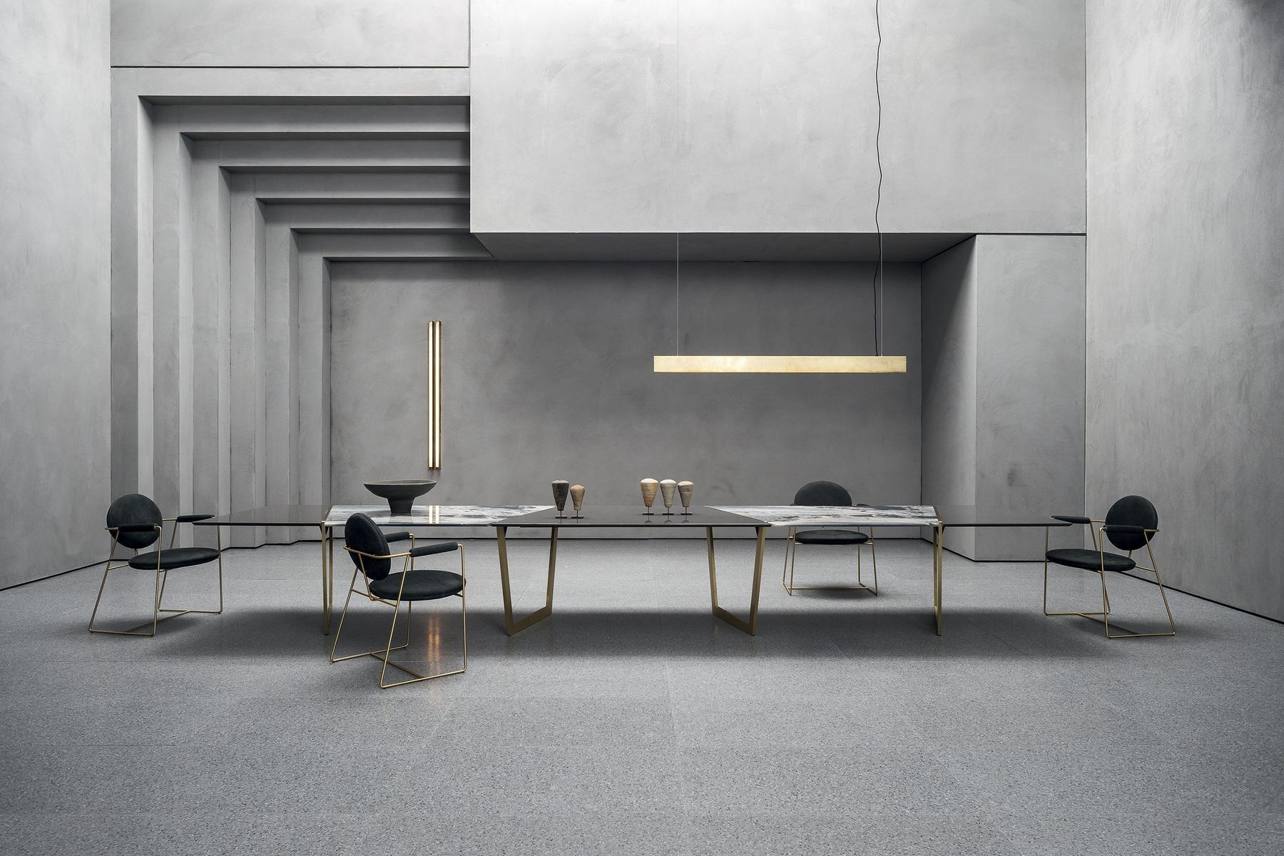 Upholstered leather chair with armrests | Gemma by Baxter