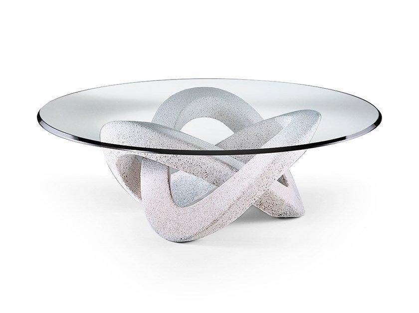 Round glass coffee table for living room | Andromeda by Reflex