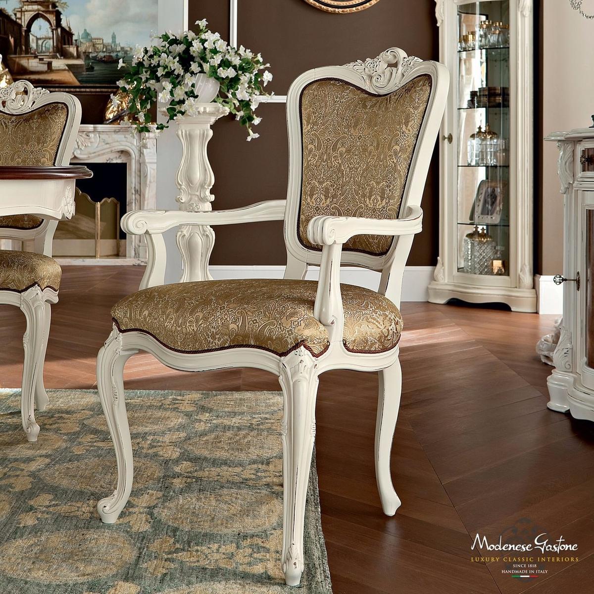 Upholstered fabric chair with armrests | 13507 by Modenese Gastone