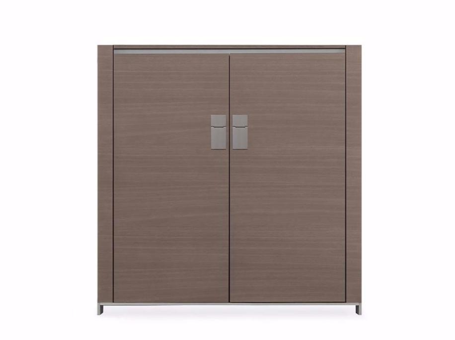 Wood veneer highboard with doors | Febe by Poliform