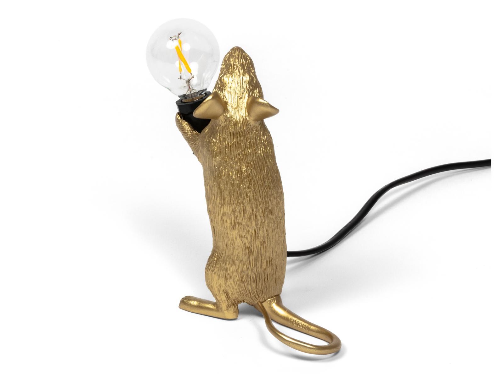 LED resin table lamp | Mouse Lamp Gold - Step by Seletti
