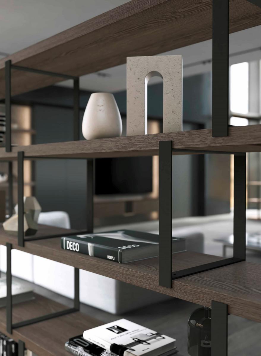 Freestanding wooden bookcase | New York by Olivieri