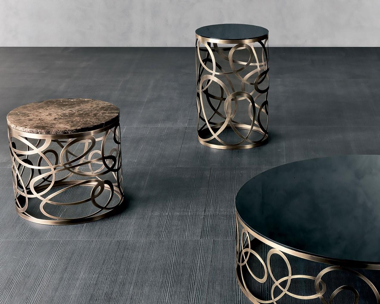 Brass coffee table in a classic style | Tourbillon by Rugiano