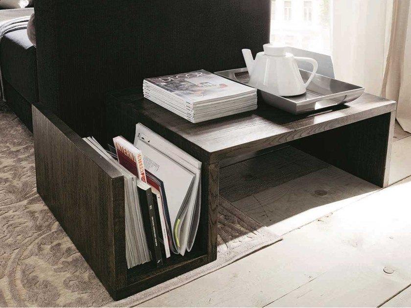 Wooden coffee table with integrated magazine rack for living room | Snake by Altacorte