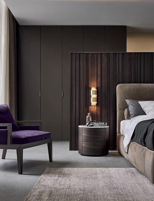 Upholstered double bed | Laze by Poliform