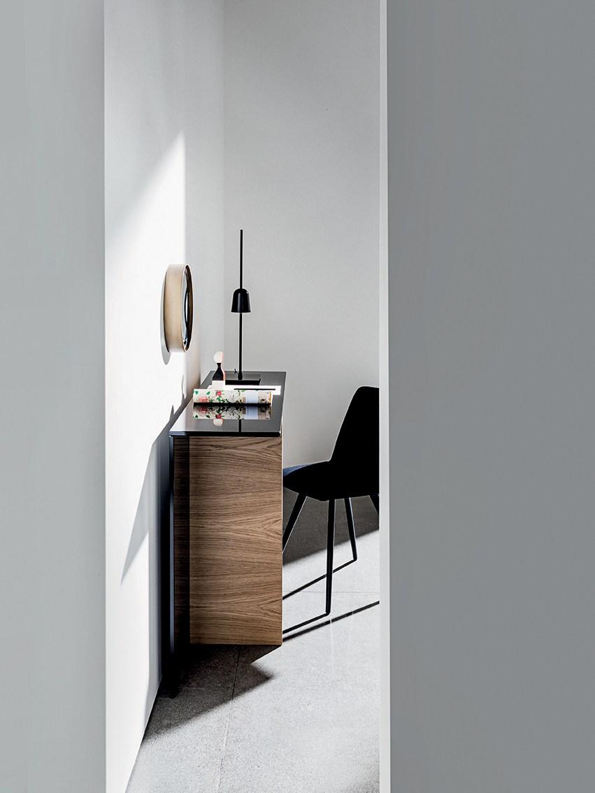 Rectangular wood and glass console table | Regolo by Sovet