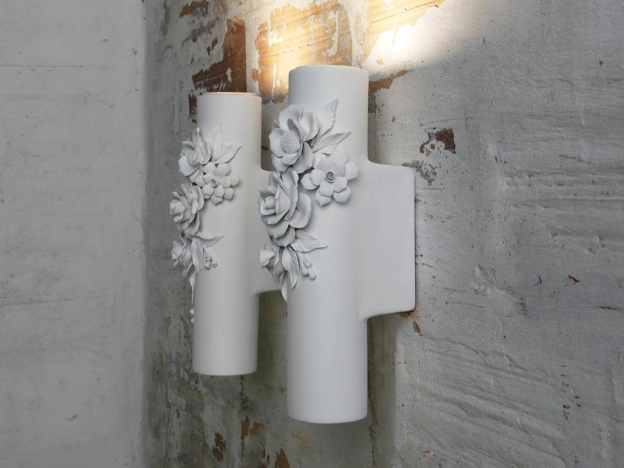 Indirect light white-paste wall light | Capodimonte by Karman