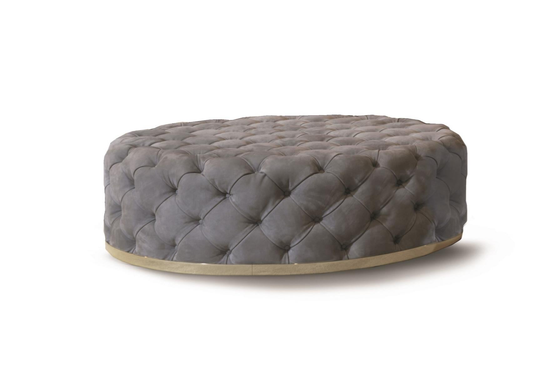 Round nabuk pouf | Milton by Longhi