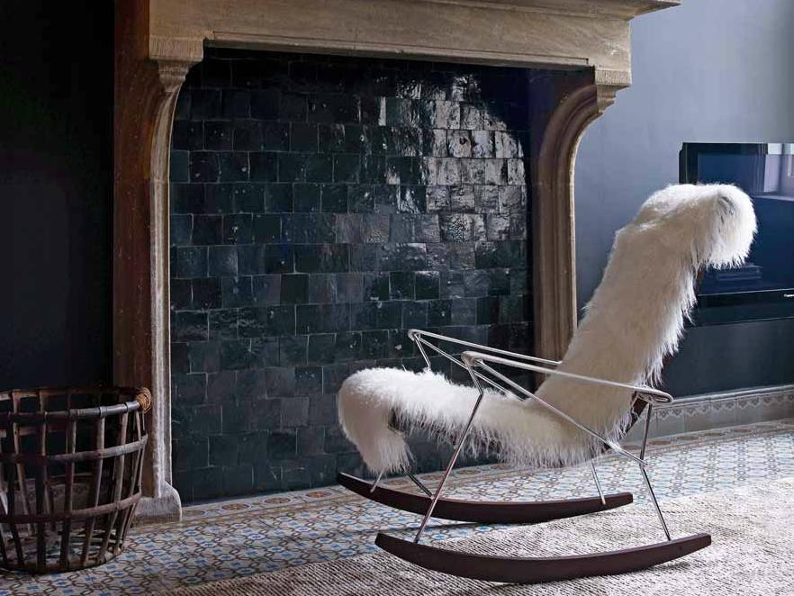 Rocking fur armchair with armrests | J.j. by B&B Italia