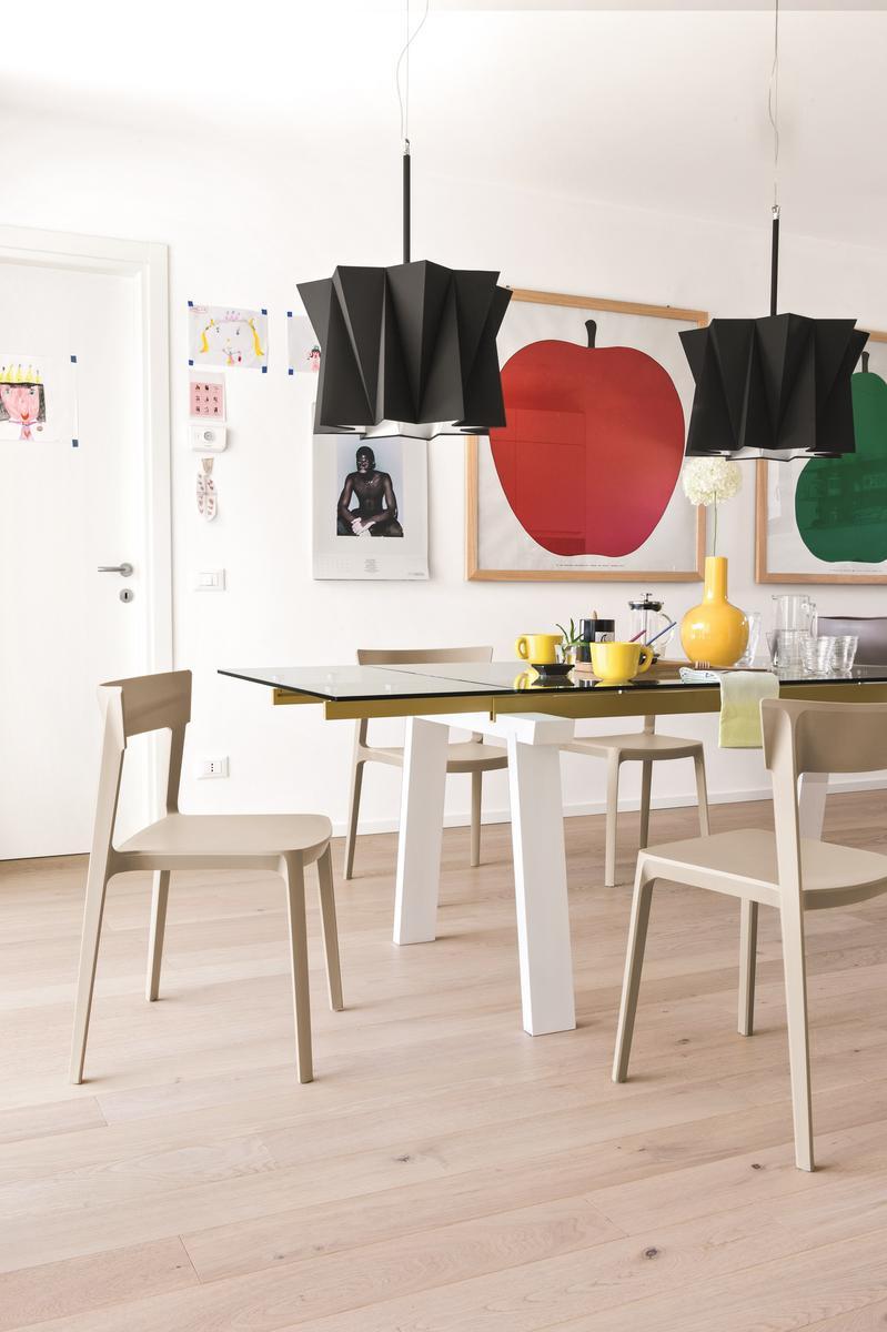 Extending rectangular wood and glass table | Levante by Calligaris