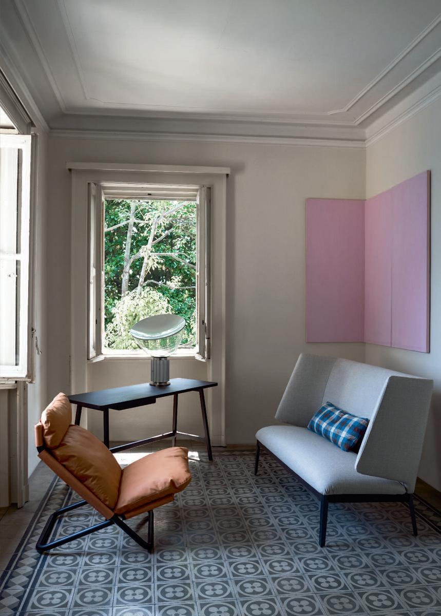 Upholstered high-back fabric sofa | Hug Love Seat by Arflex