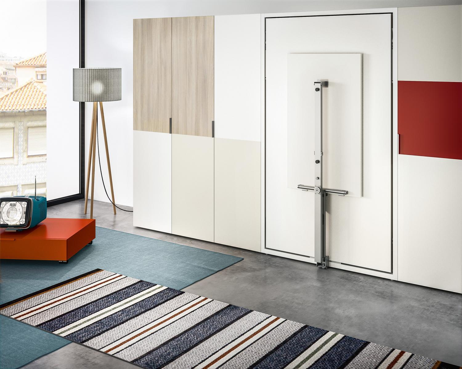 Convertible pull-down melamine-faced chipboard single bed | Altea Book 120 Work by CLEI