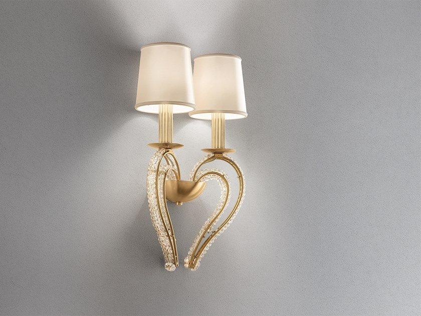 Metal wall lamp with crystals | Cristalis A2 by Masiero