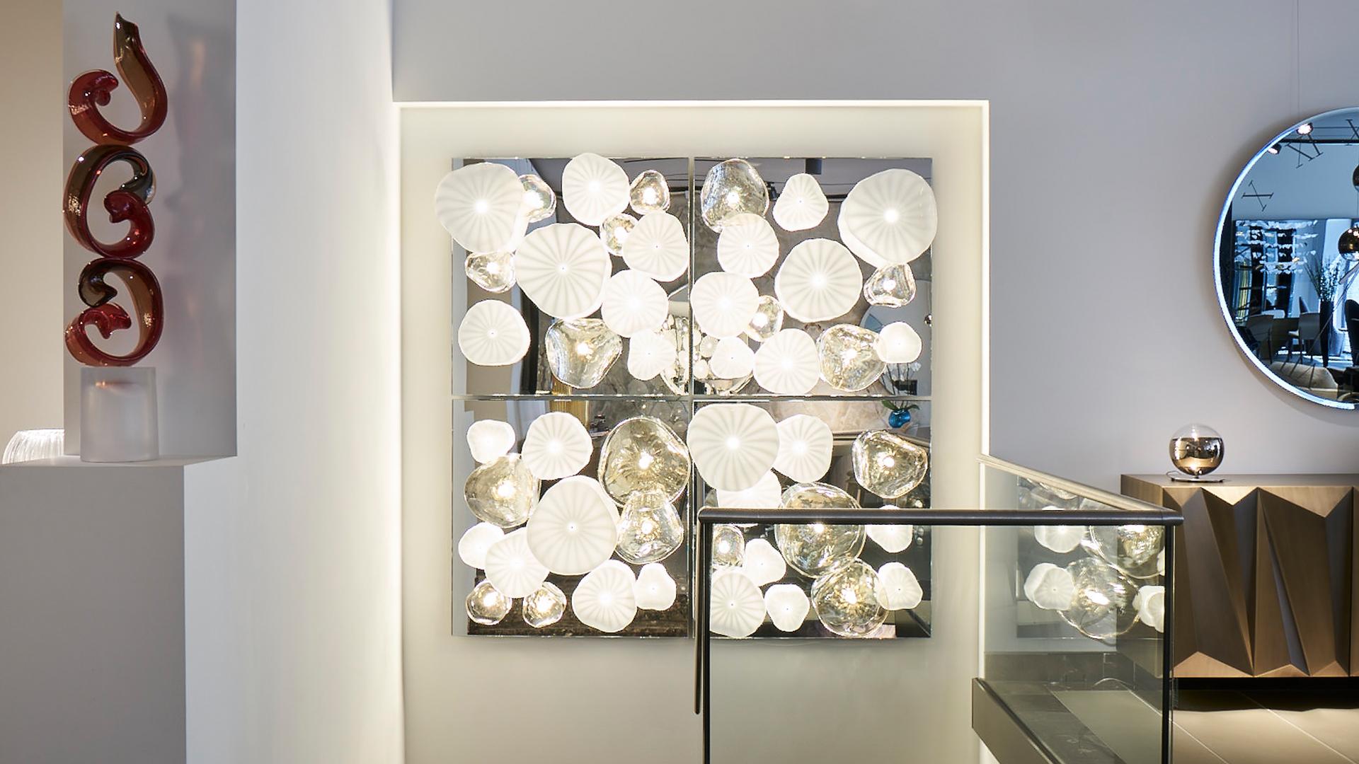 LED Murano glass wall lamp | Ninfee by Reflex