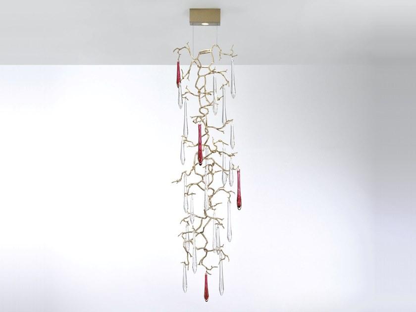 Handmade bronze ceiling lamp | Aqua Pl356/1 by Serip