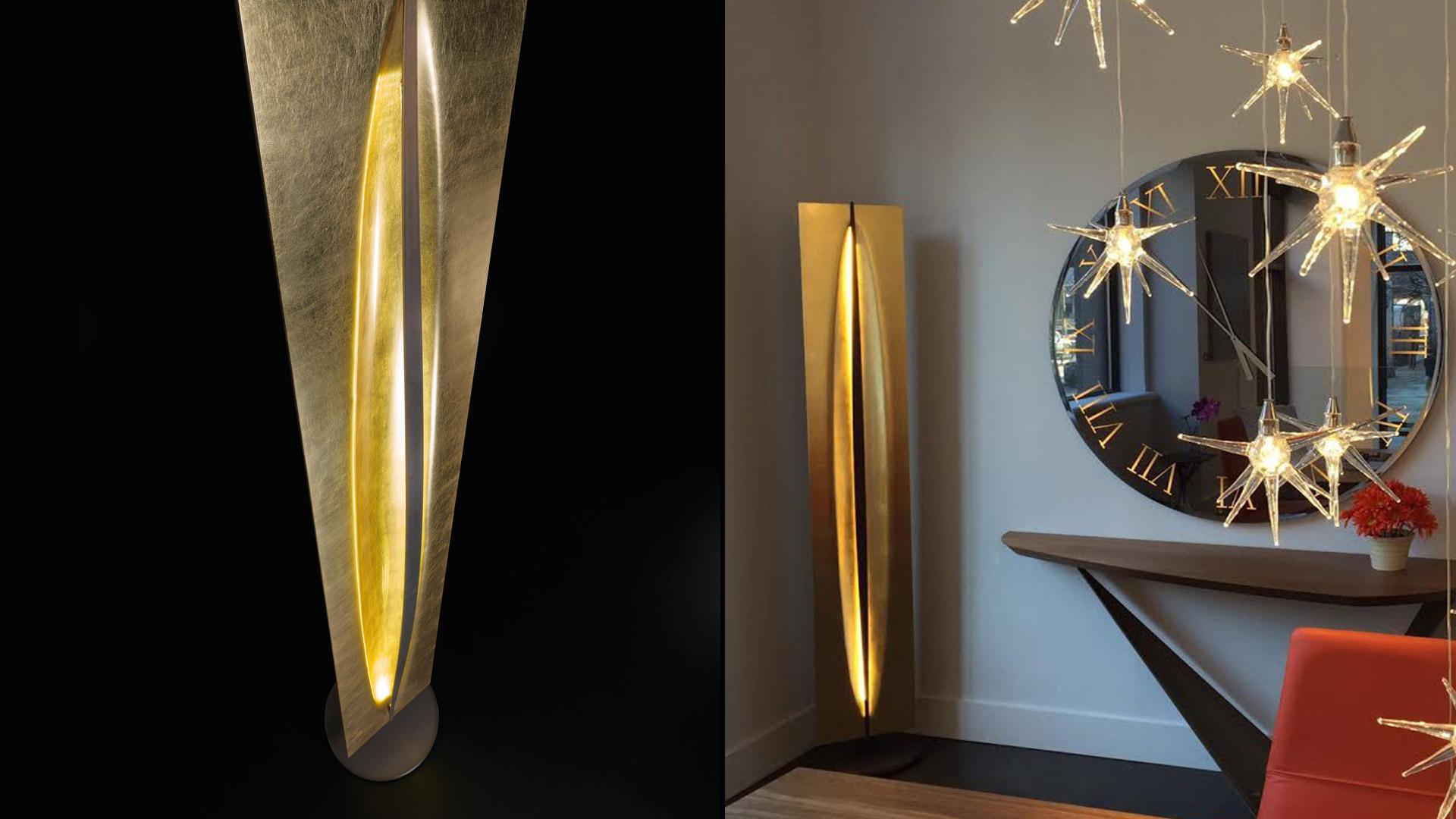 LED gold leaf floor lamp | Terra by Reflex