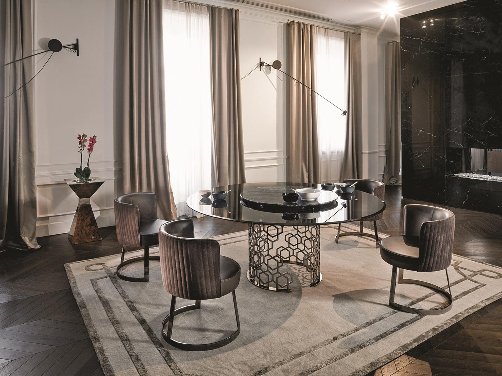 Oval glass table | Manfred by Longhi