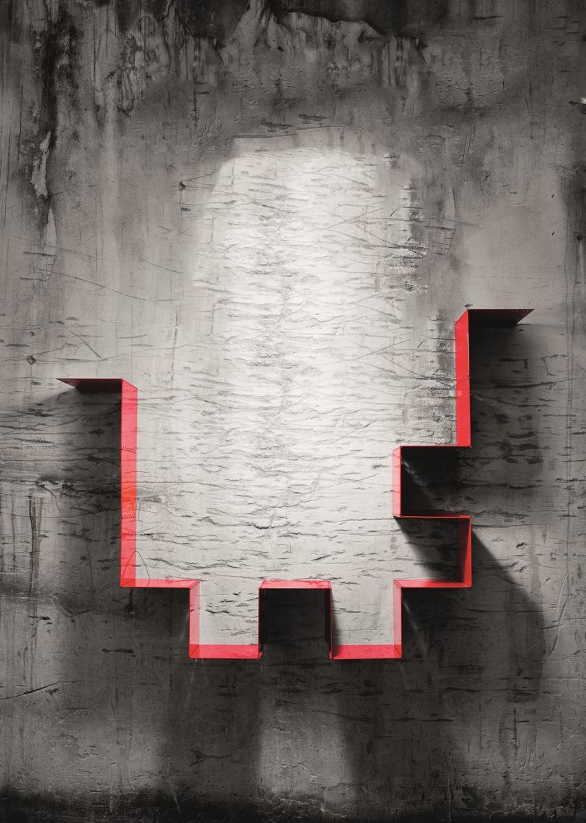 Wall-mounted modular iron bookcase | 349 by Zava