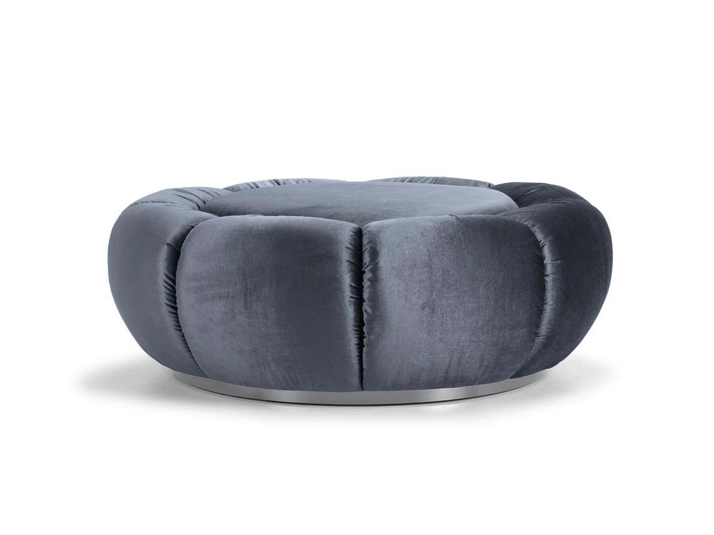 Upholstered round fabric pouf | Arke by Domingo salotti