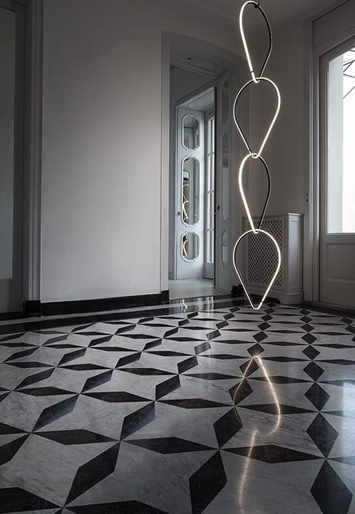 LED powder coated aluminium pendant lamp | Arrangements Drop by Flos