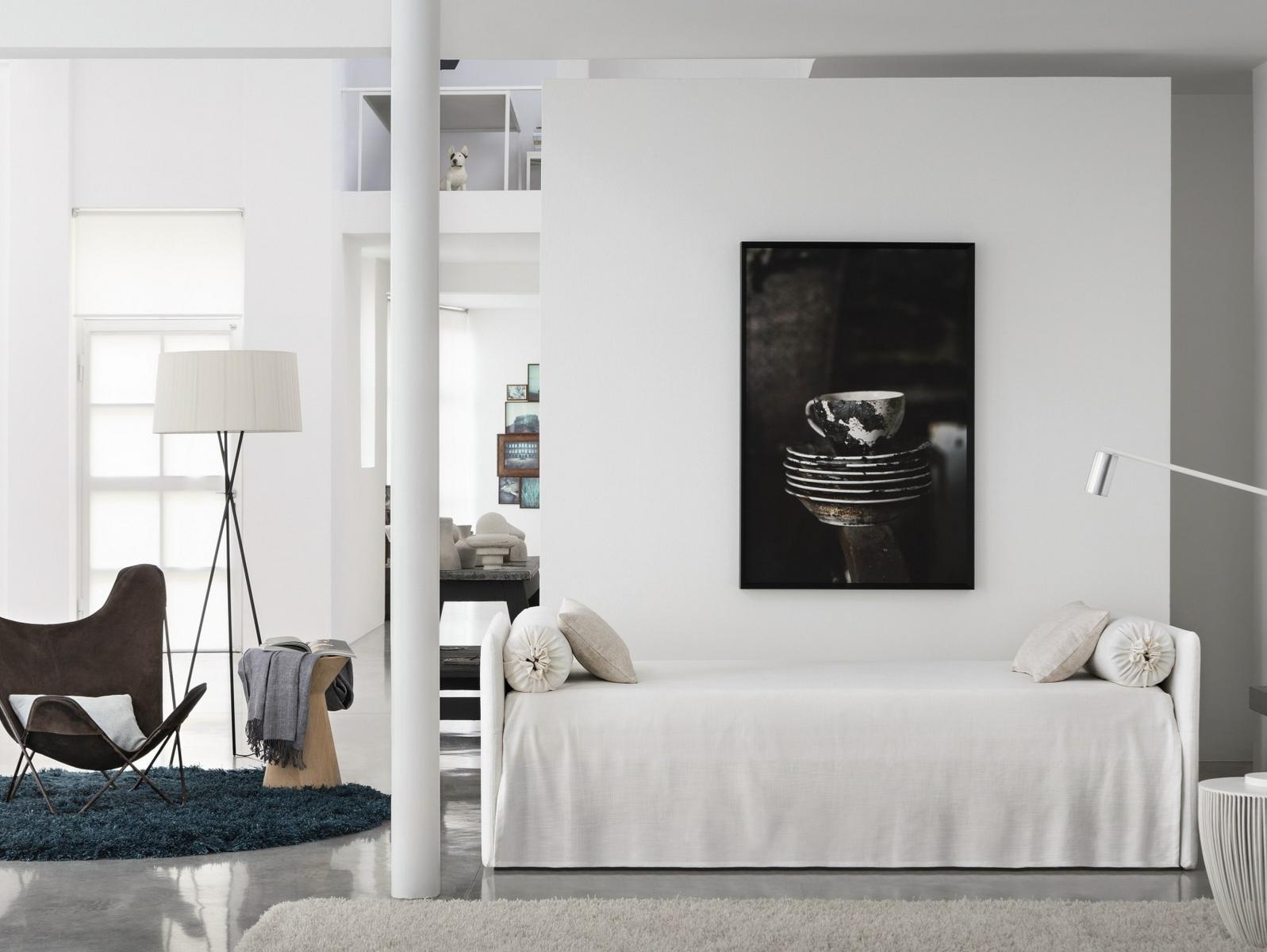Upholstered sofa bed with removable cover | Duetto by Flou