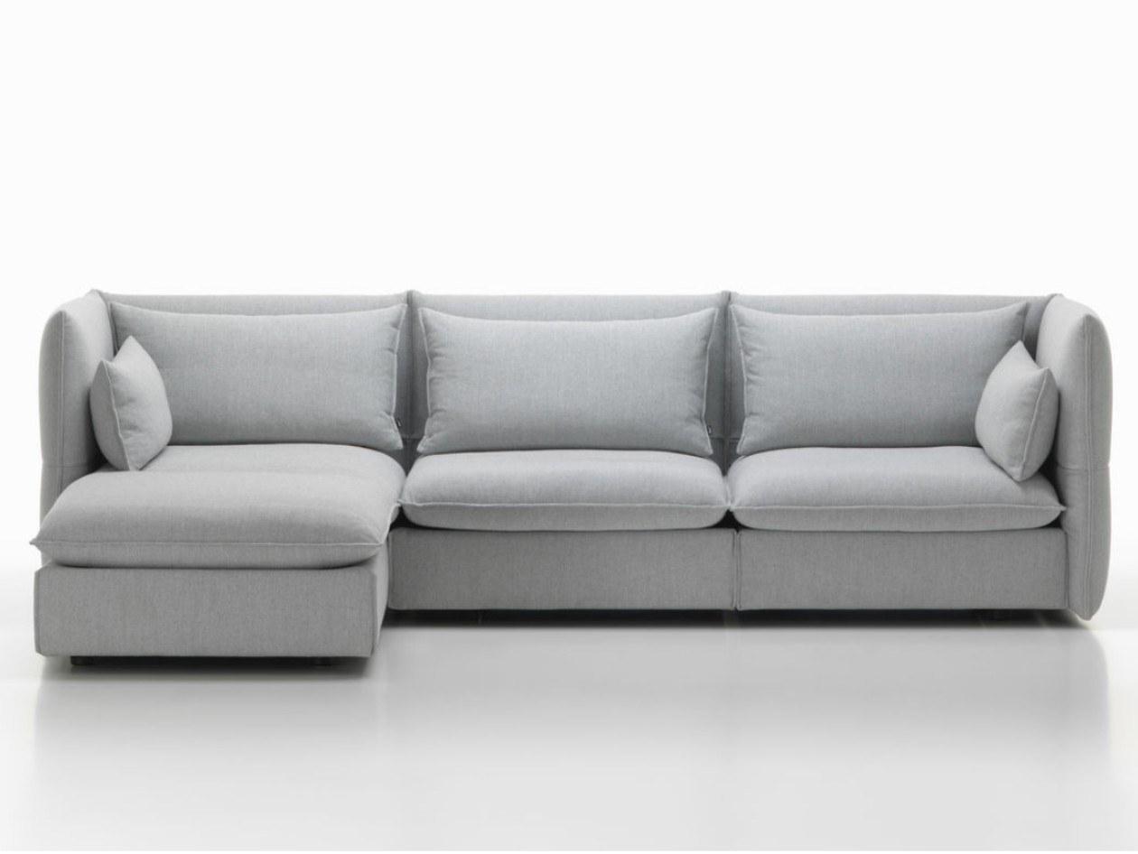3 seater fabric sofa with removable cover with chaise longue | Mariposa Corner by Vitra